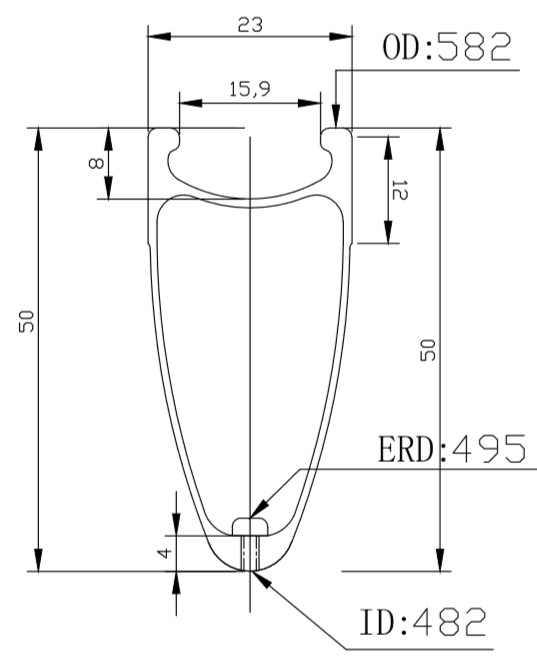 650c carbon clincher rim profile