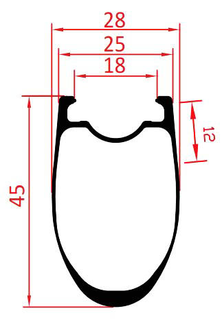 45mm deep clincher rim profile
