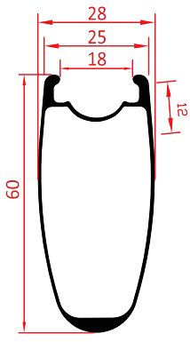 60mm clincher carbon rim profile