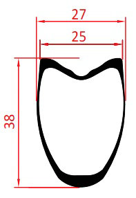 disc tubular rim 38mm