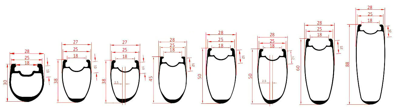 Bike Clincher Rim Road Clincher Carbon Rim Deep Carbon Road Wheels