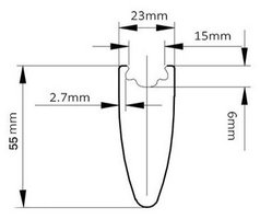 carbon 5 spoke wheel rim profile