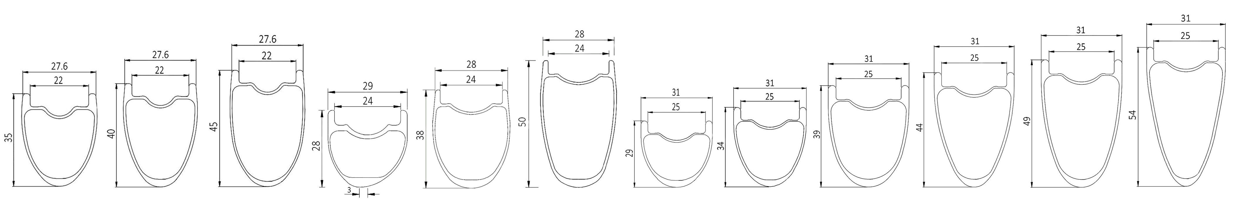 Carbonal 700c hookless carbon rim for road gravel bike