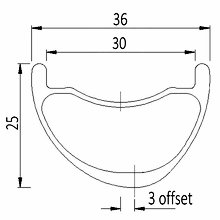 asymmetric mtb rim for trail bike