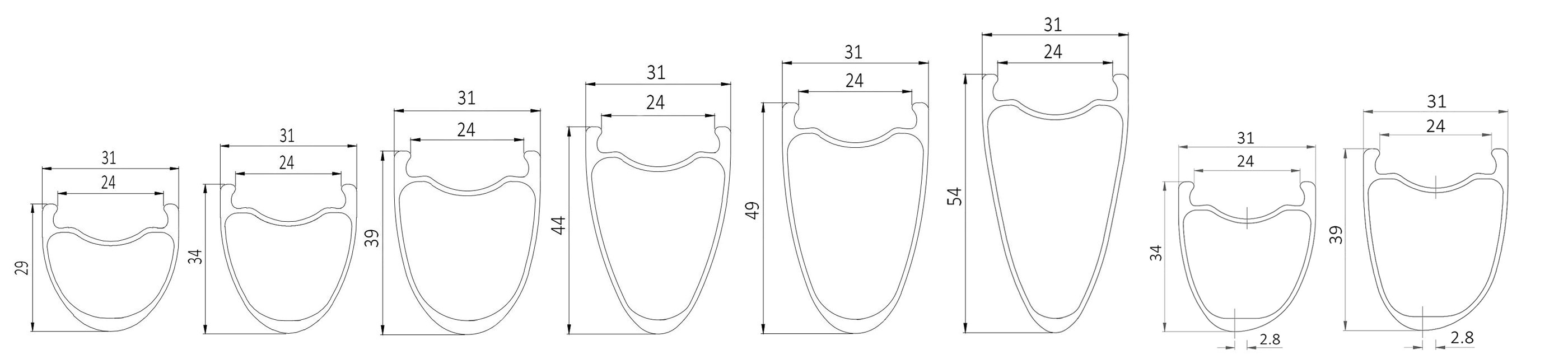 700c gravel cyclocross bike carbon rims profile