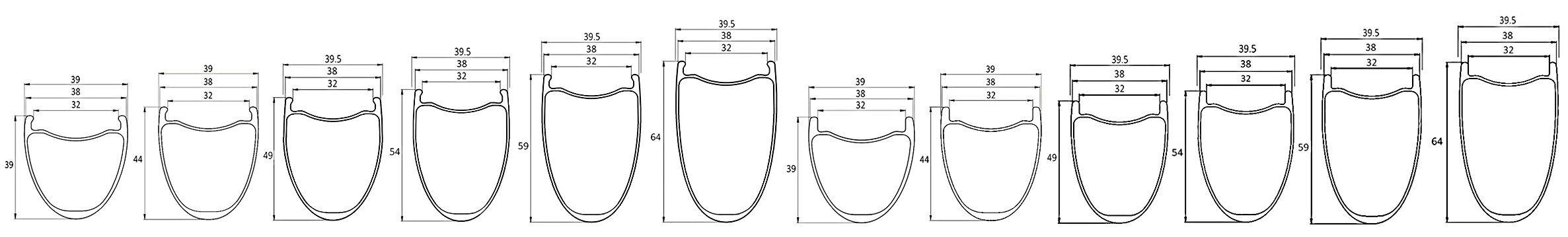 32mm internal width gravel bike carbon rim profile 32mm internal width gravel bike carbon rim profile