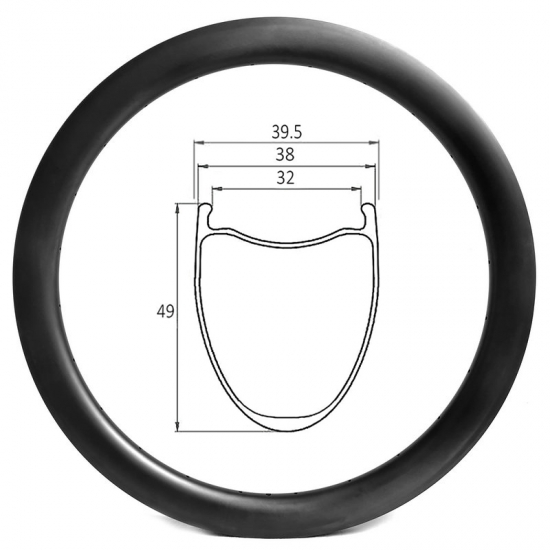 32mm internal width gravel carbon rim
